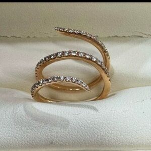 18K Yellow Gold Ring Wrapped in .6 Carats of Diamonds - Size 6 by Pampillonia